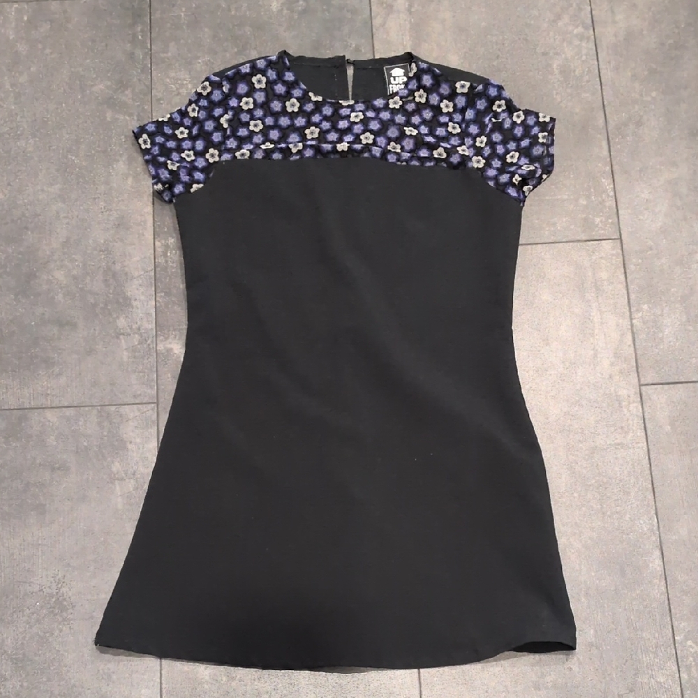 Vintage Floral Mesh Mini Dress Size 7/S